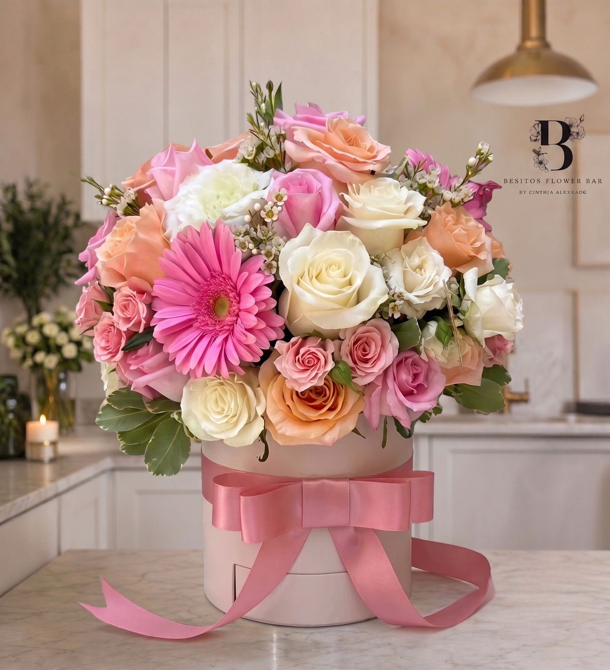 Blush Besos — Pastel Rose Arrangement